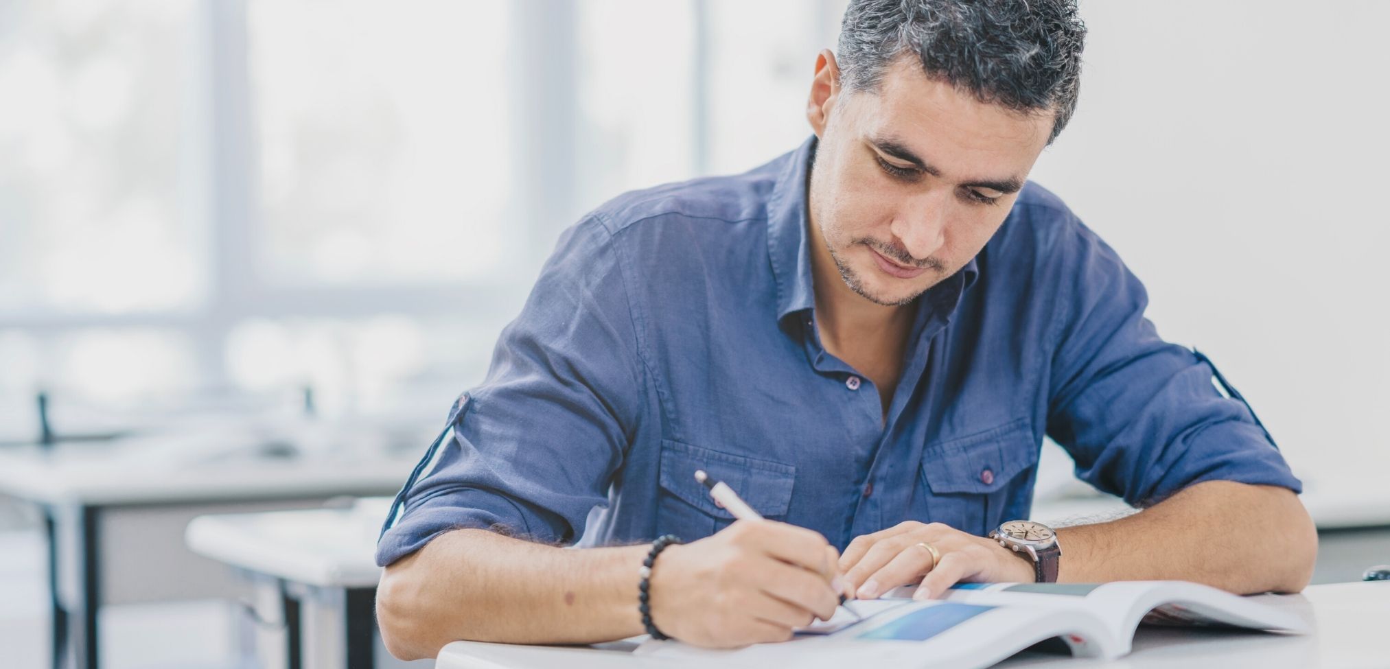 adult learner in classroom